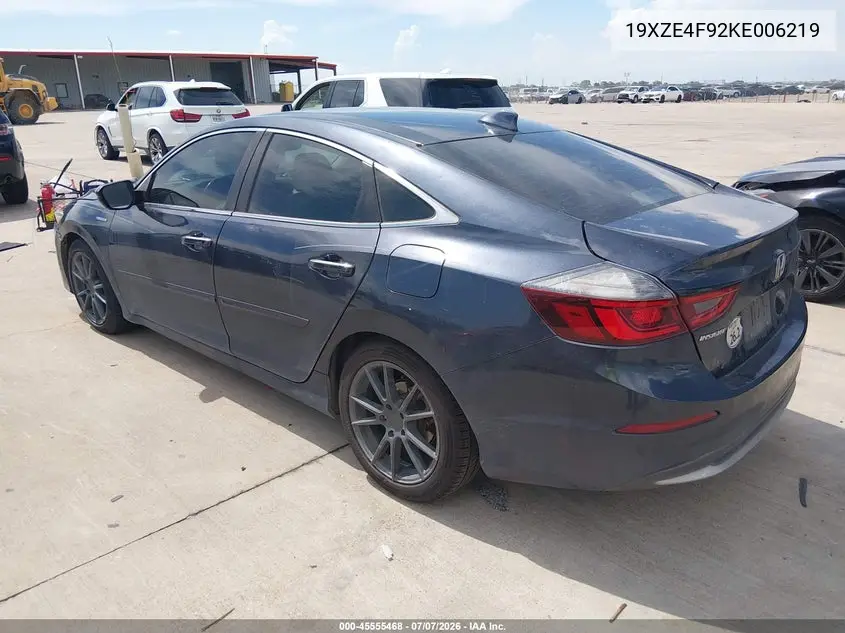 2019 Honda Insight Touring VIN: 19XZE4F92KE006219 Lot: 45555468