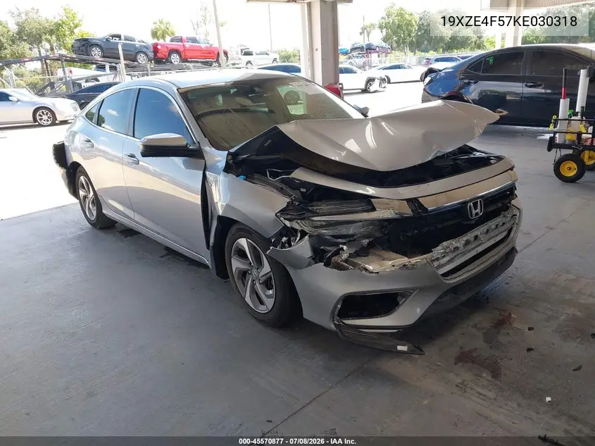 2019 Honda Insight Ex VIN: 19XZE4F57KE030318 Lot: 45570877