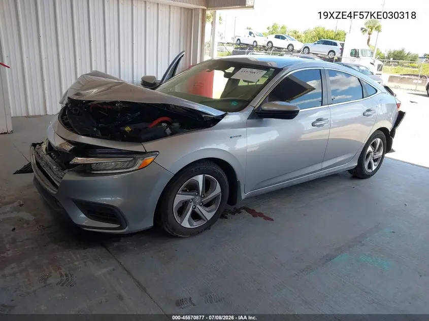 2019 Honda Insight Ex VIN: 19XZE4F57KE030318 Lot: 45570877