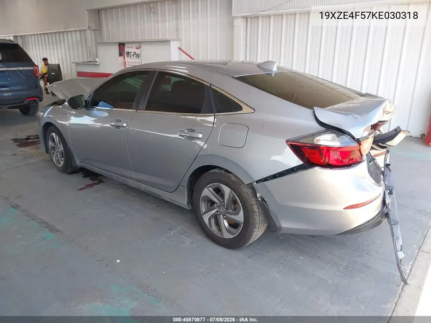 2019 Honda Insight Ex VIN: 19XZE4F57KE030318 Lot: 45570877