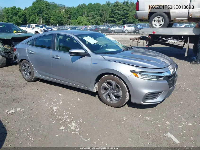 2019 Honda Insight Ex VIN: 19XZE4F53KE018098 Lot: 45571308
