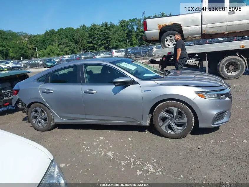 2019 Honda Insight Ex VIN: 19XZE4F53KE018098 Lot: 45571308