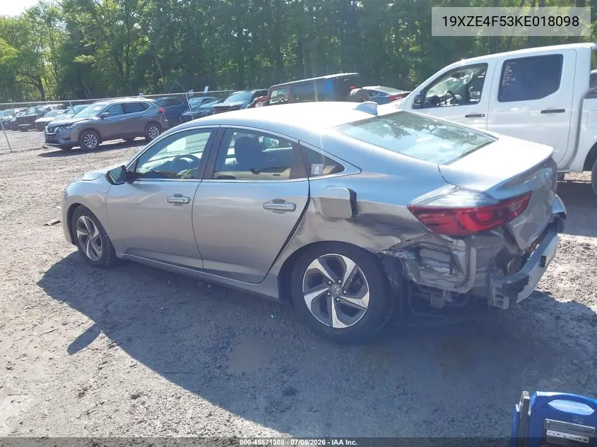 2019 Honda Insight Ex VIN: 19XZE4F53KE018098 Lot: 45571308