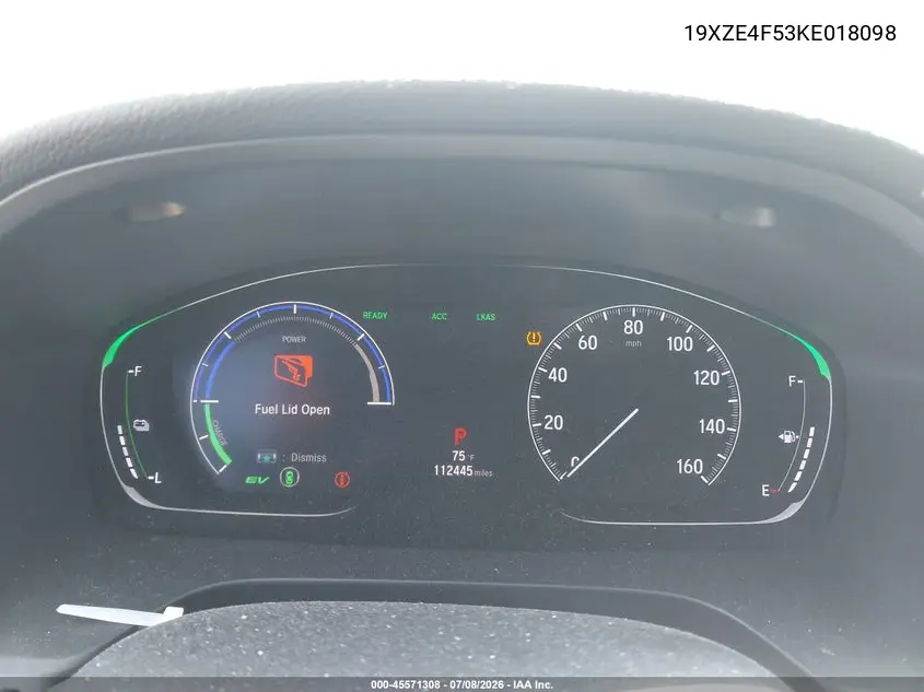 2019 Honda Insight Ex VIN: 19XZE4F53KE018098 Lot: 45571308