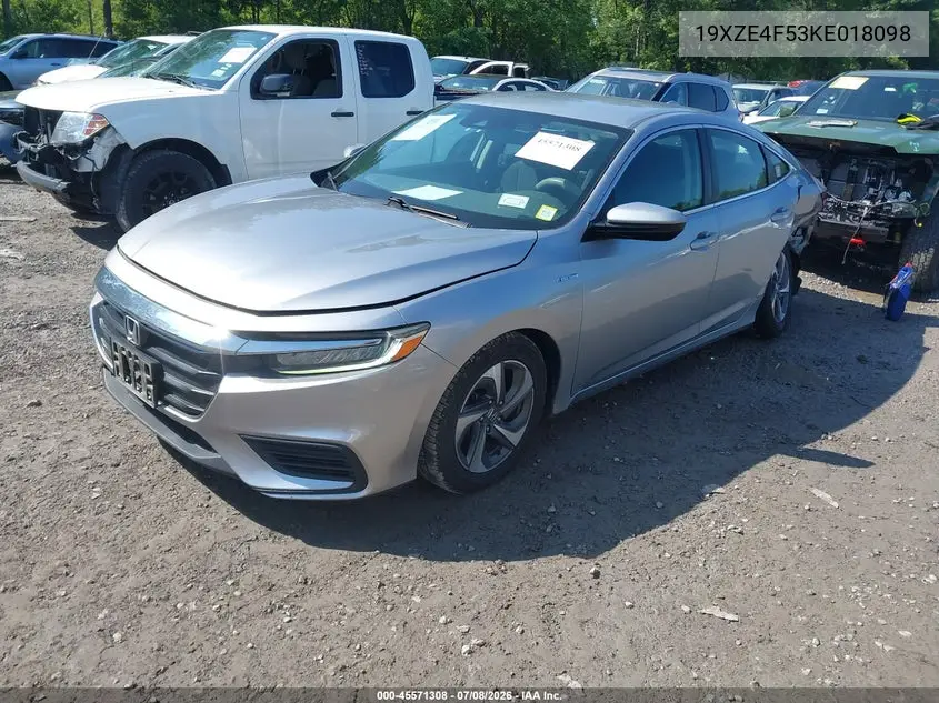 2019 Honda Insight Ex VIN: 19XZE4F53KE018098 Lot: 45571308