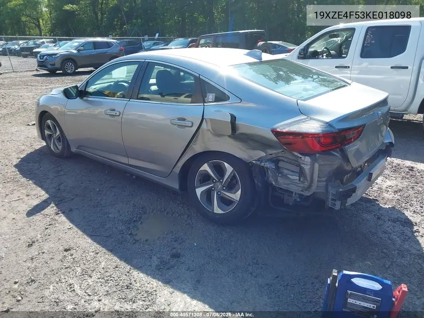 2019 Honda Insight Ex VIN: 19XZE4F53KE018098 Lot: 45571308