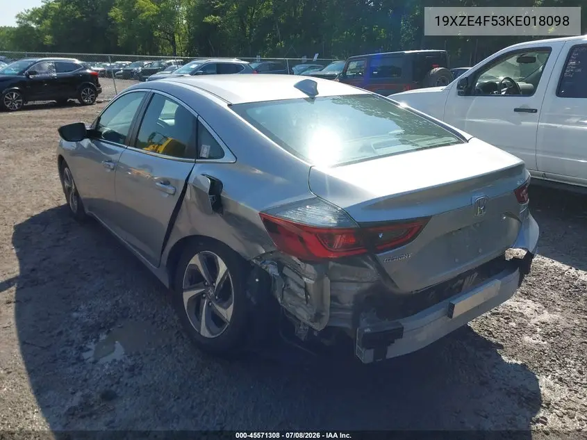 2019 Honda Insight Ex VIN: 19XZE4F53KE018098 Lot: 45571308
