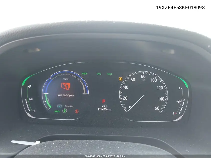 2019 Honda Insight Ex VIN: 19XZE4F53KE018098 Lot: 45571308