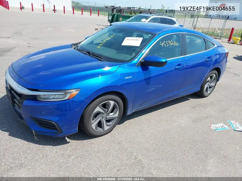 2019 Honda Insight Lx VIN: 19XZE4F19KE004655 Lot: 45596680