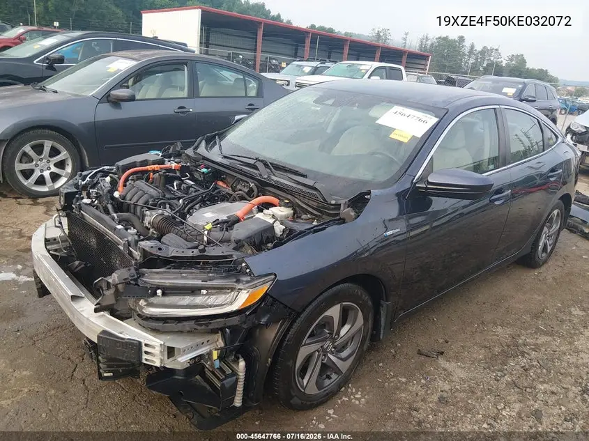 2019 Honda Insight Ex VIN: 19XZE4F50KE032072 Lot: 45647766