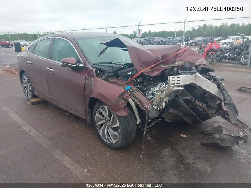 2020 Honda Insight Touring VIN: 19XZE4F75LE400250 Lot: 12634934