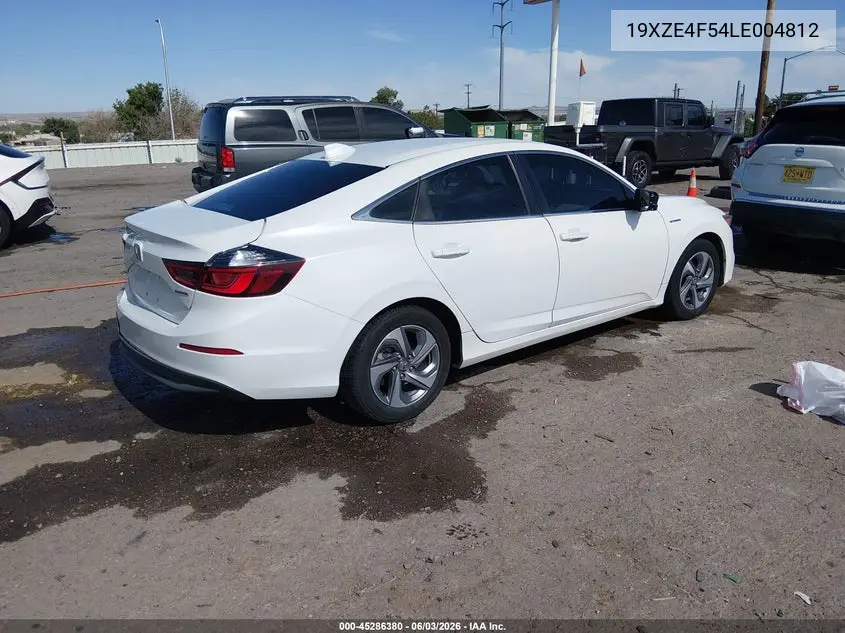 2020 Honda Insight Ex VIN: 19XZE4F54LE004812 Lot: 45286380