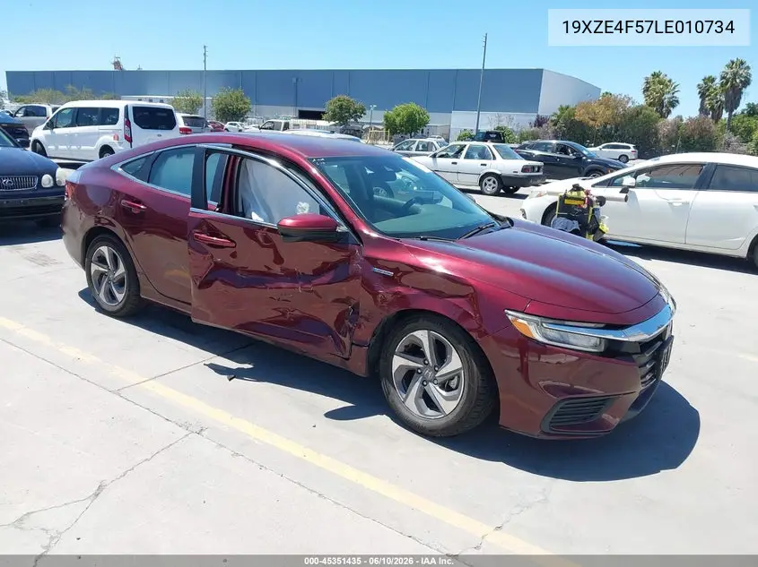 2020 Honda Insight Ex VIN: 19XZE4F57LE010734 Lot: 45351435
