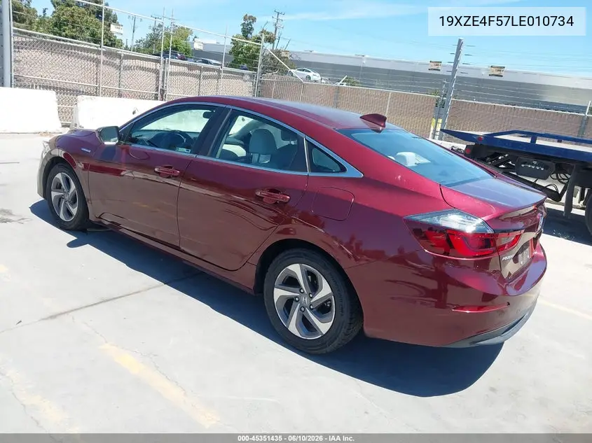2020 Honda Insight Ex VIN: 19XZE4F57LE010734 Lot: 45351435