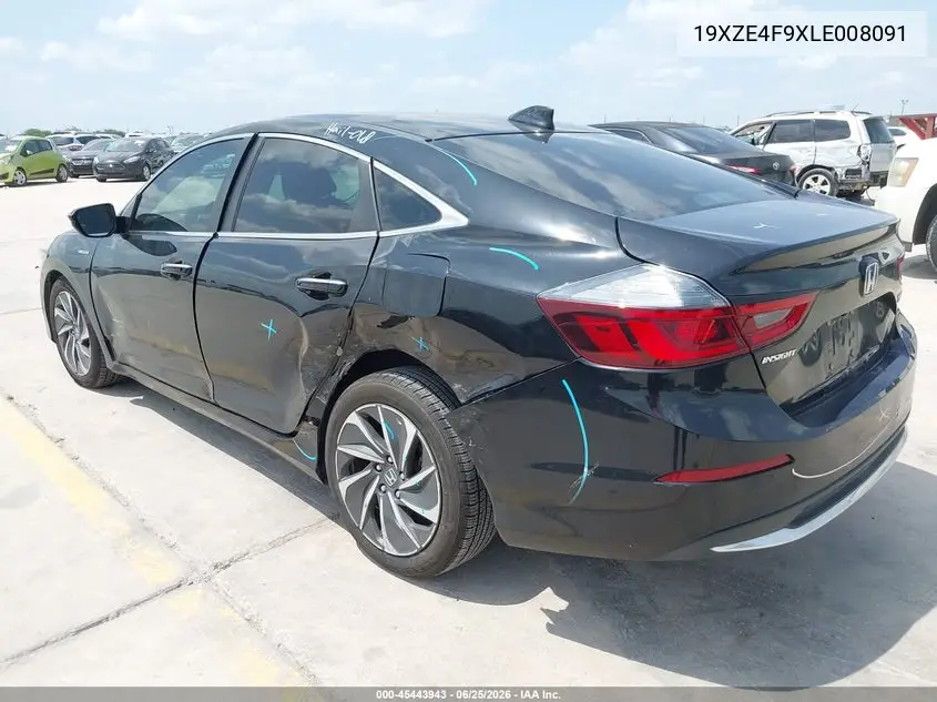 2020 Honda Insight Touring VIN: 19XZE4F9XLE008091 Lot: 45443943