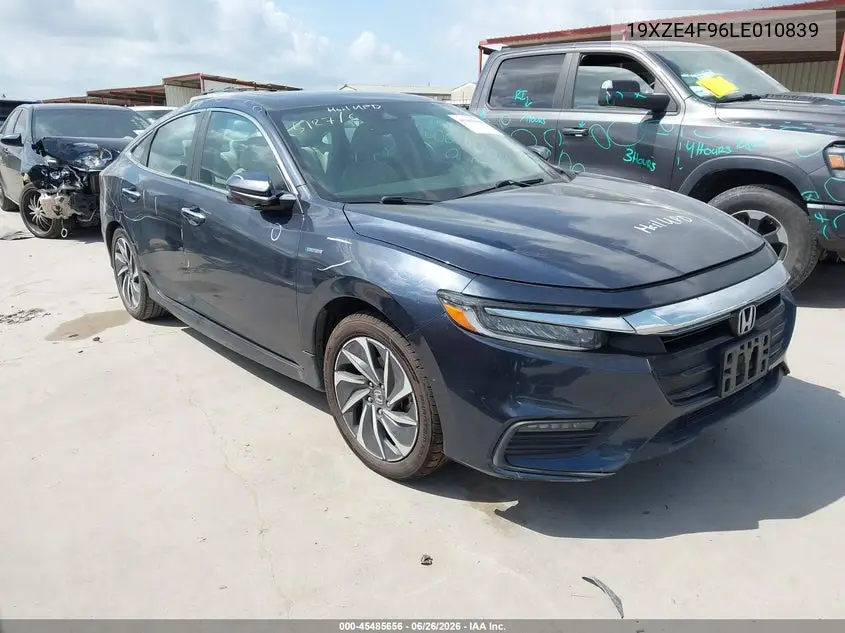 2020 Honda Insight Touring VIN: 19XZE4F96LE010839 Lot: 45485656