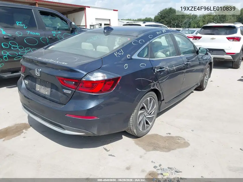 2020 Honda Insight Touring VIN: 19XZE4F96LE010839 Lot: 45485656