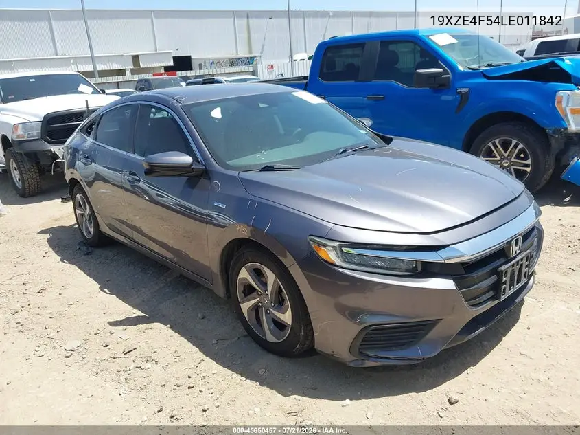 2020 Honda Insight Ex VIN: 19XZE4F54LE011842 Lot: 45650457