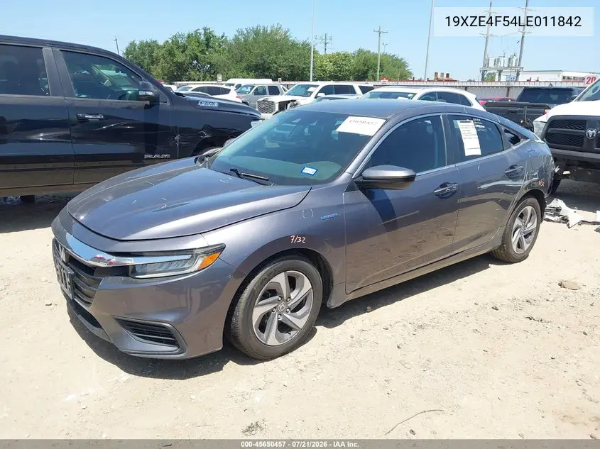 2020 Honda Insight Ex VIN: 19XZE4F54LE011842 Lot: 45650457