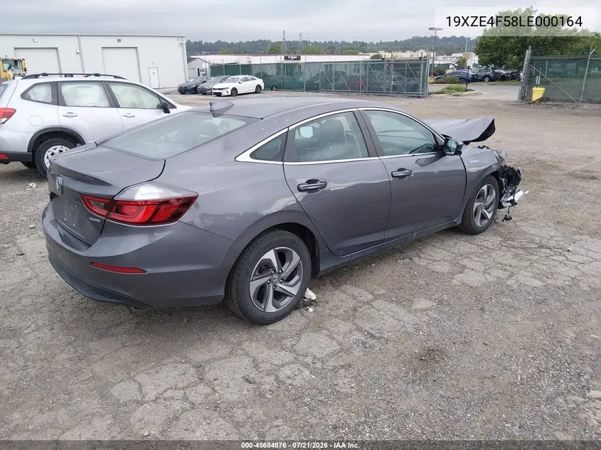 2020 Honda Insight Ex VIN: 19XZE4F58LE000164 Lot: 45684876