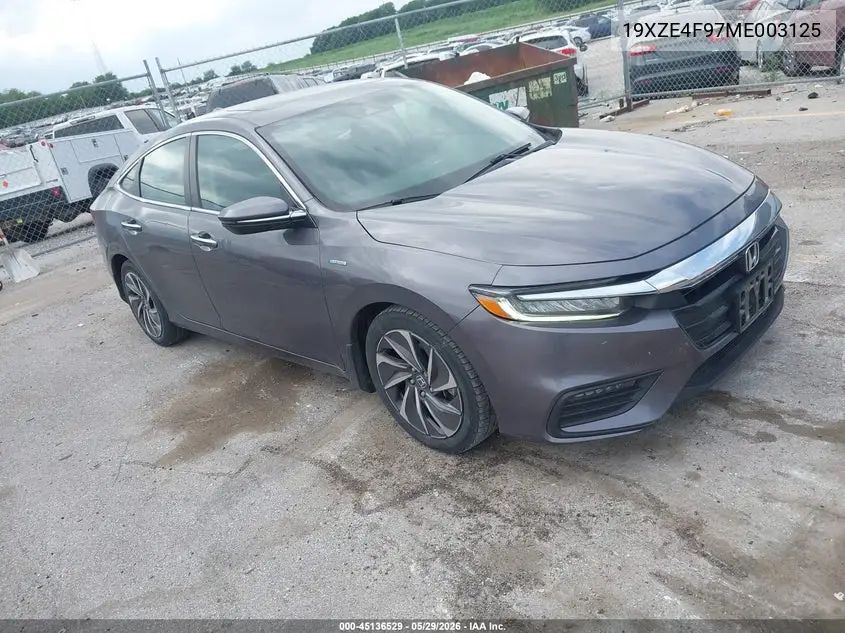 2021 Honda Insight Touring VIN: 19XZE4F97ME003125 Lot: 45136529