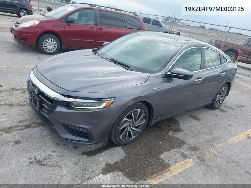2021 Honda Insight Touring VIN: 19XZE4F97ME003125 Lot: 45136529