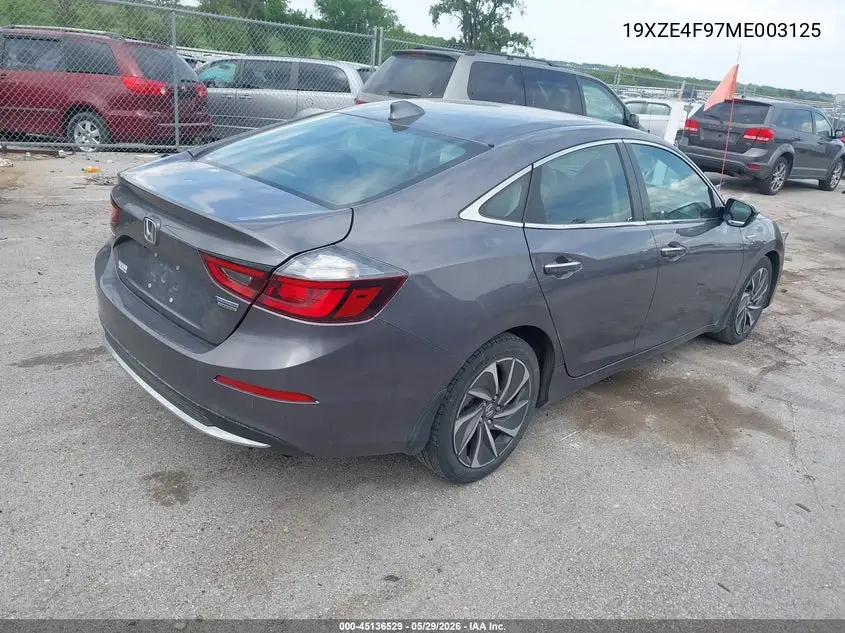 2021 Honda Insight Touring VIN: 19XZE4F97ME003125 Lot: 45136529