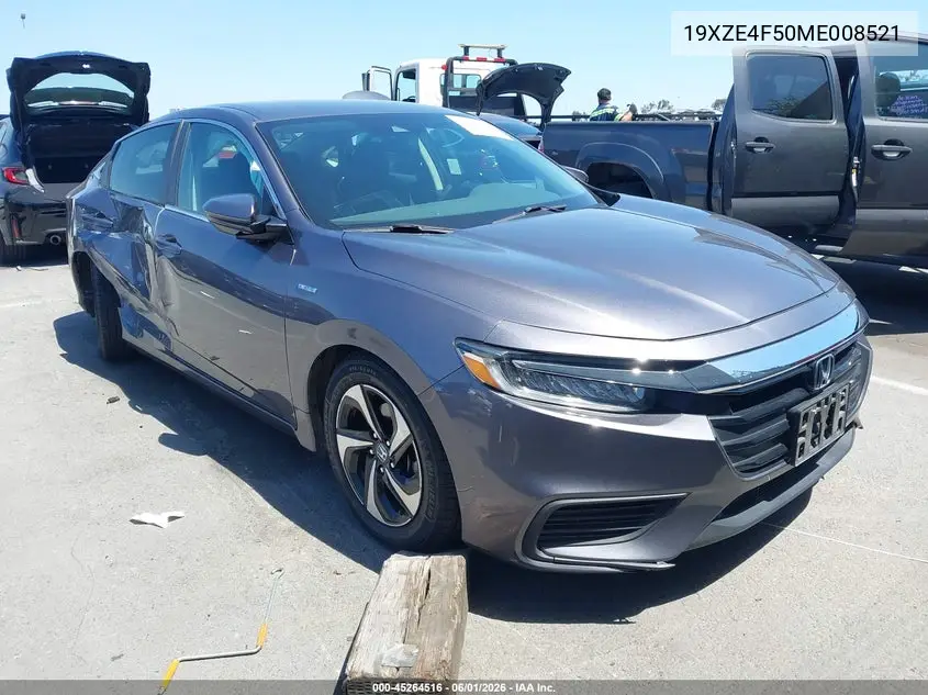 2021 Honda Insight Ex VIN: 19XZE4F50ME008521 Lot: 45264516