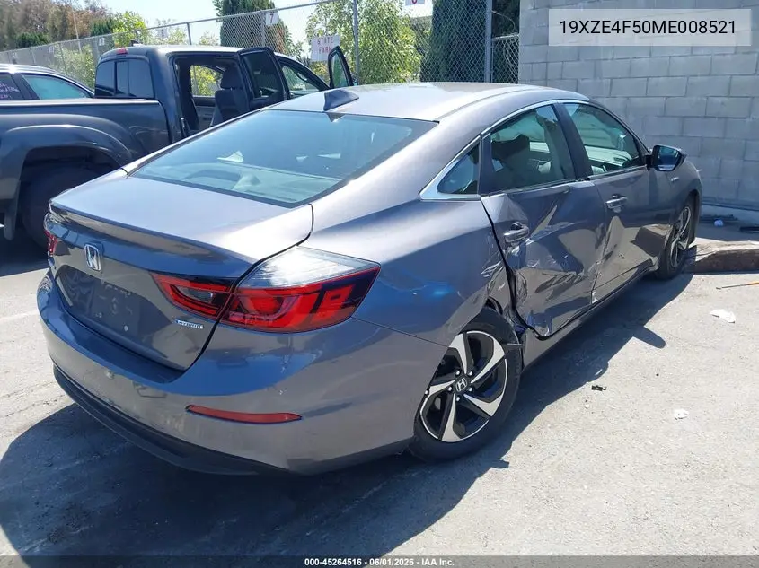 2021 Honda Insight Ex VIN: 19XZE4F50ME008521 Lot: 45264516