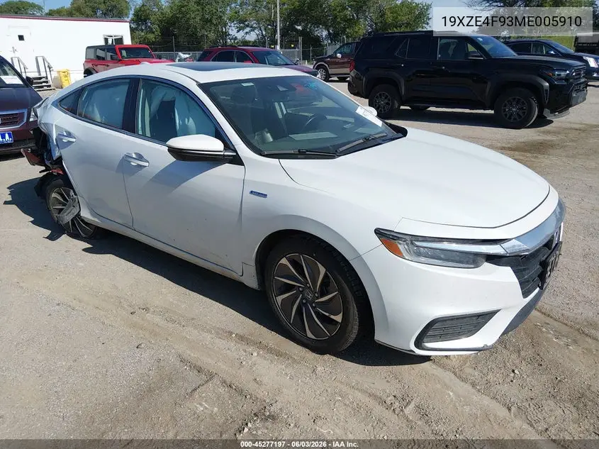 2021 Honda Insight Touring VIN: 19XZE4F93ME005910 Lot: 45277197