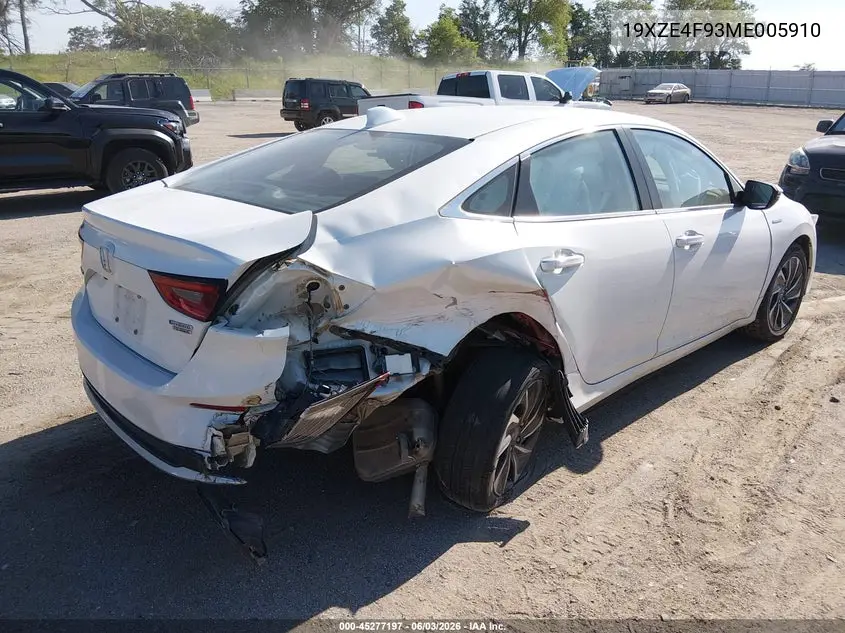 2021 Honda Insight Touring VIN: 19XZE4F93ME005910 Lot: 45277197