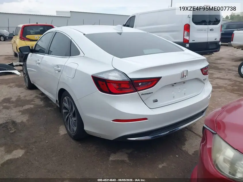2021 Honda Insight Touring VIN: 19XZE4F95ME007738 Lot: 45314640