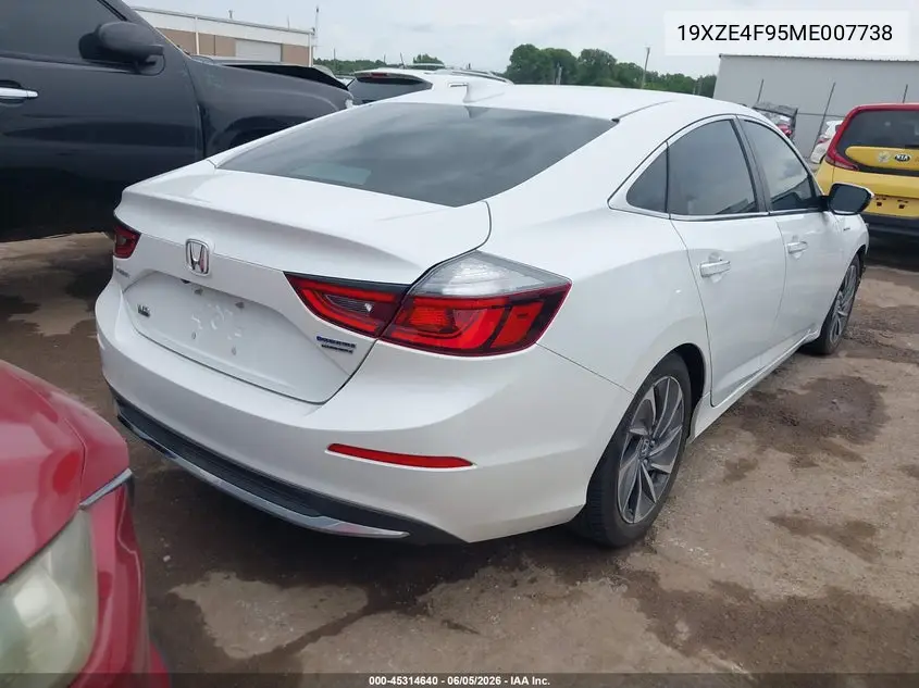 2021 Honda Insight Touring VIN: 19XZE4F95ME007738 Lot: 45314640