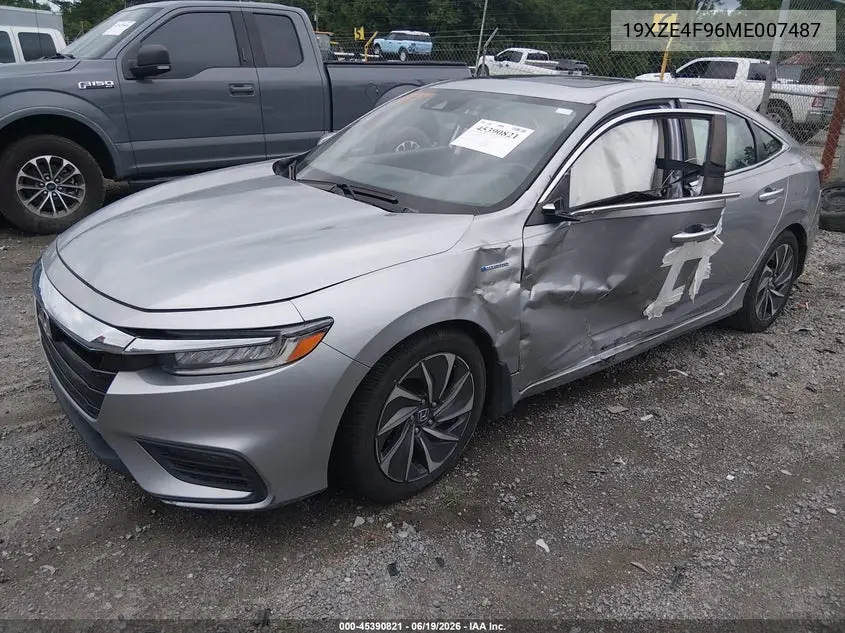 2021 Honda Insight Touring VIN: 19XZE4F96ME007487 Lot: 45390821