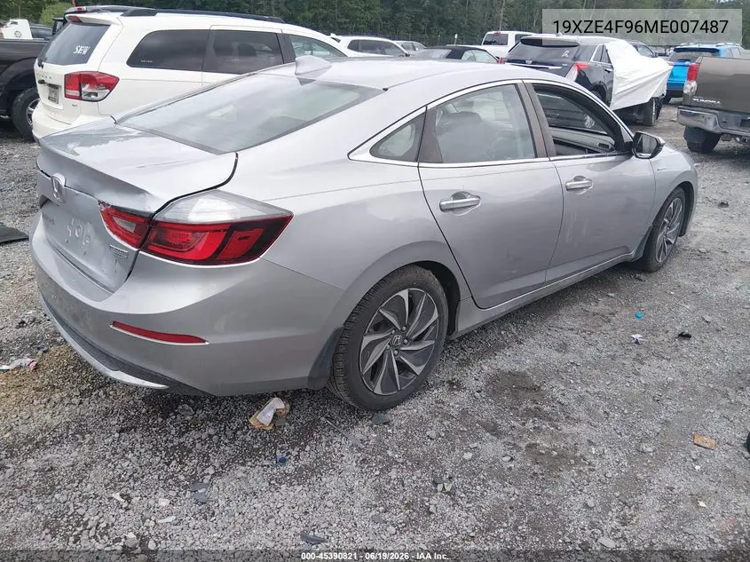 2021 Honda Insight Touring VIN: 19XZE4F96ME007487 Lot: 45390821