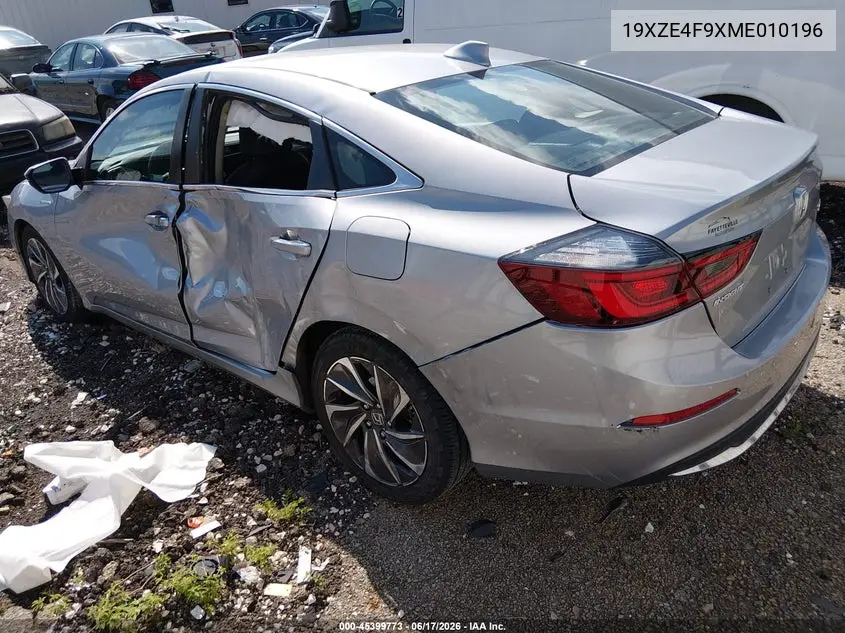 2021 Honda Insight Touring VIN: 19XZE4F9XME010196 Lot: 45399773