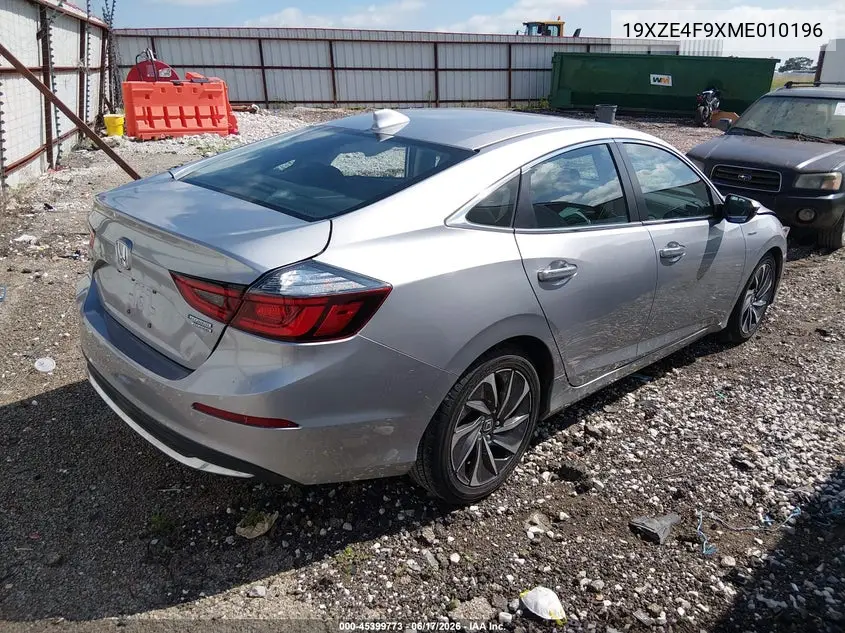 2021 Honda Insight Touring VIN: 19XZE4F9XME010196 Lot: 45399773