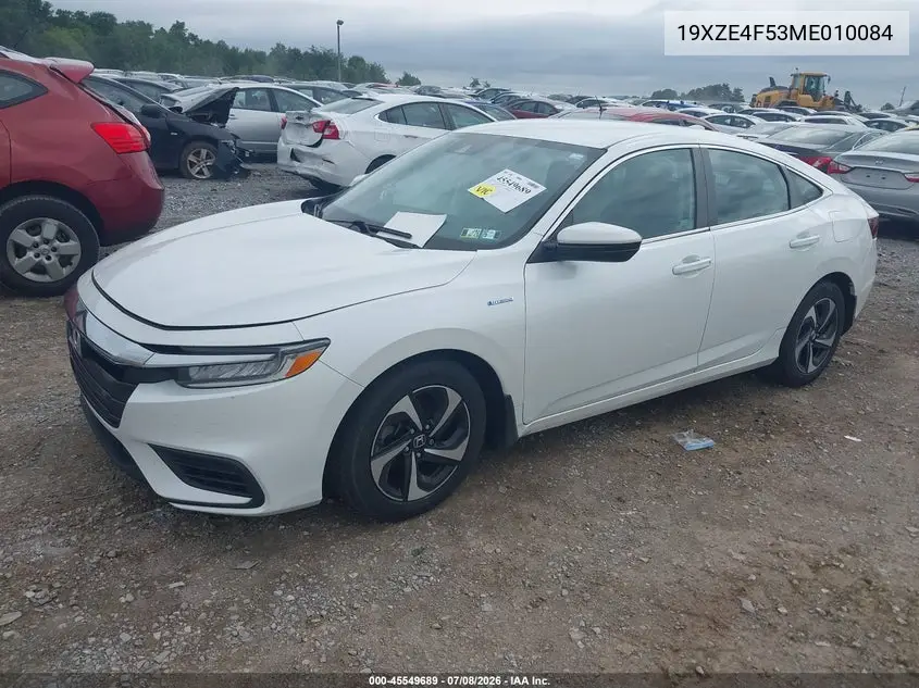 2021 Honda Insight Ex VIN: 19XZE4F53ME010084 Lot: 45549689