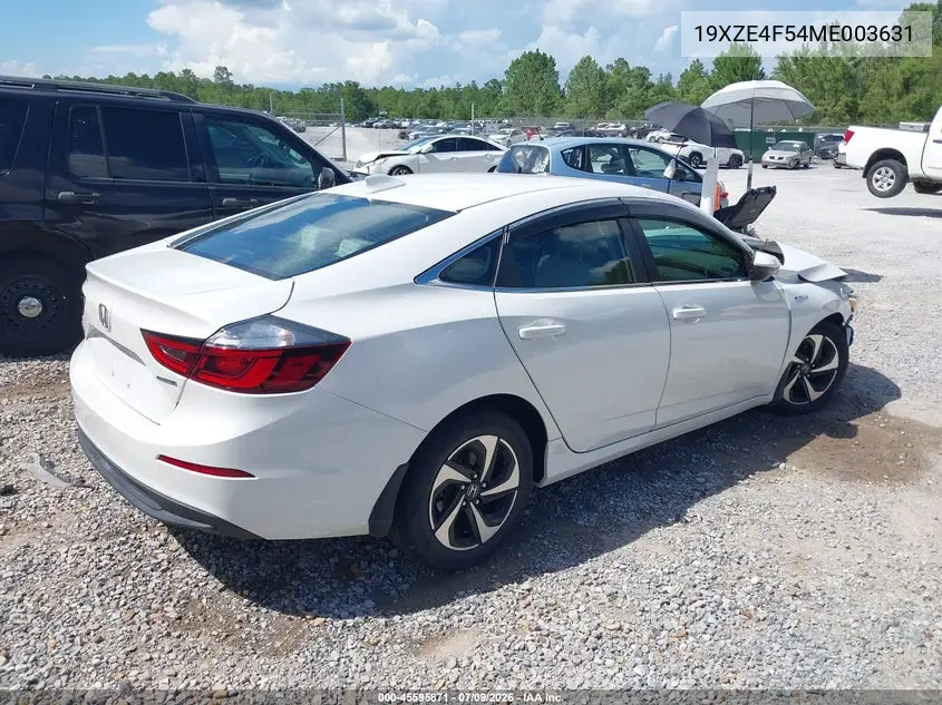2021 Honda Insight Ex VIN: 19XZE4F54ME003631 Lot: 45595871