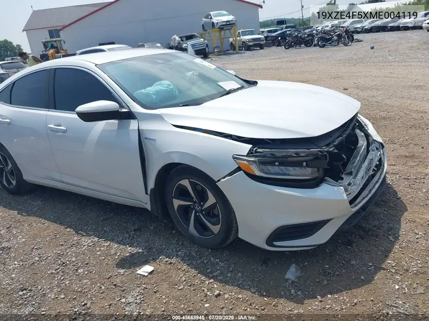 2021 Honda Insight Ex VIN: 19XZE4F5XME004119 Lot: 45668945