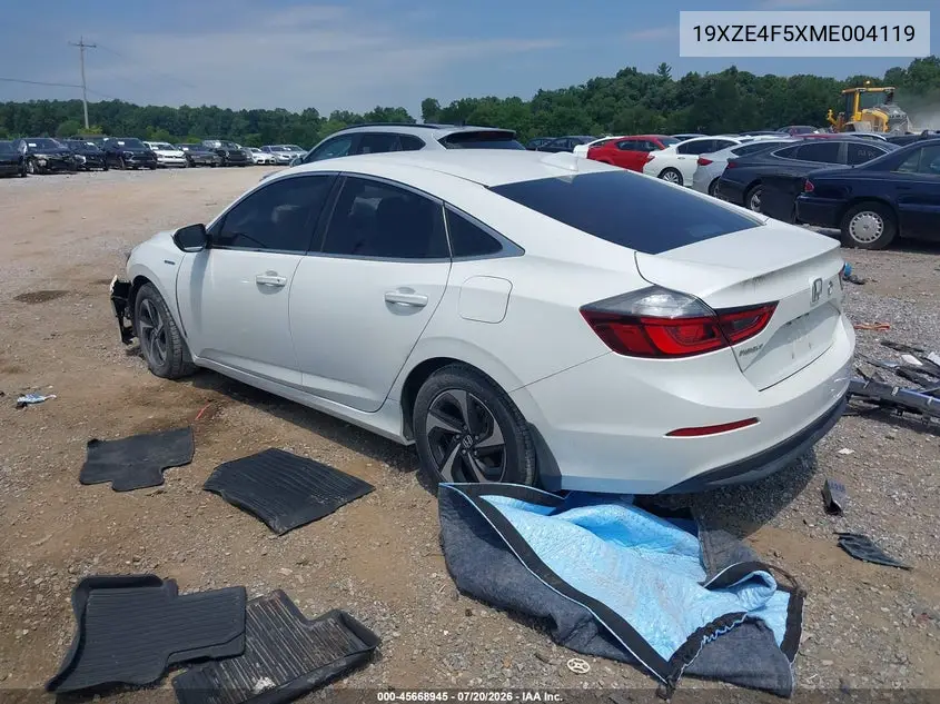 2021 Honda Insight Ex VIN: 19XZE4F5XME004119 Lot: 45668945