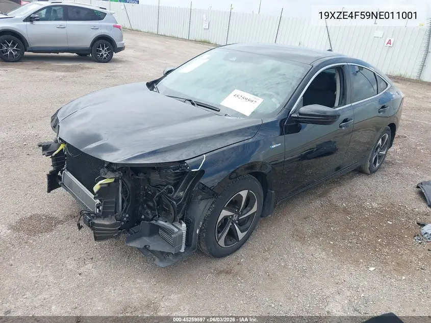 2022 Honda Insight Ex VIN: 19XZE4F59NE011001 Lot: 45259597