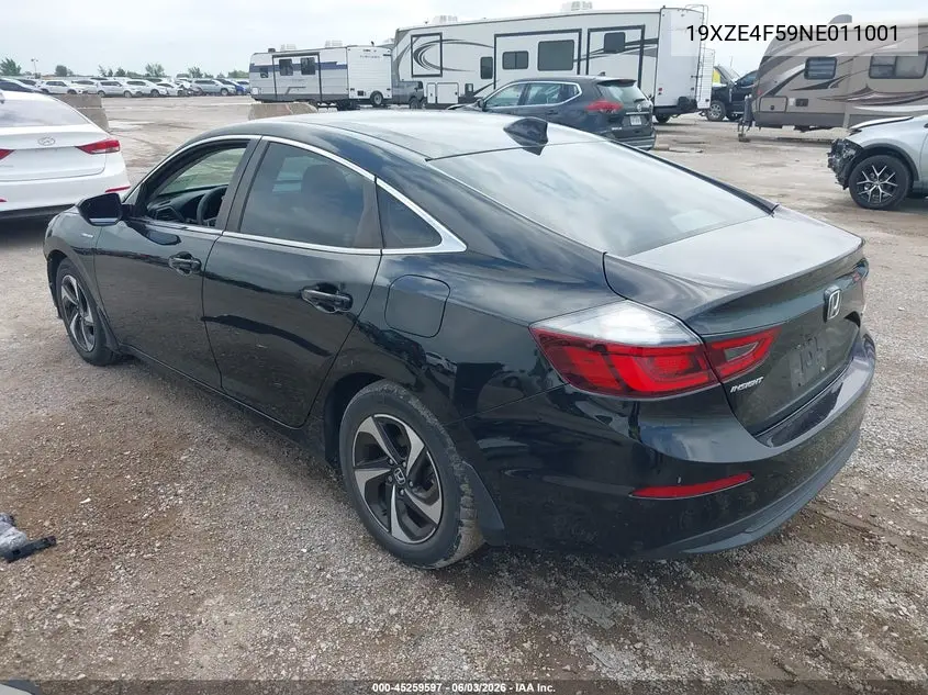 2022 Honda Insight Ex VIN: 19XZE4F59NE011001 Lot: 45259597