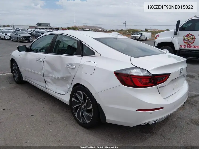 2022 Honda Insight Touring VIN: 19XZE4F90NE015022 Lot: 45306962