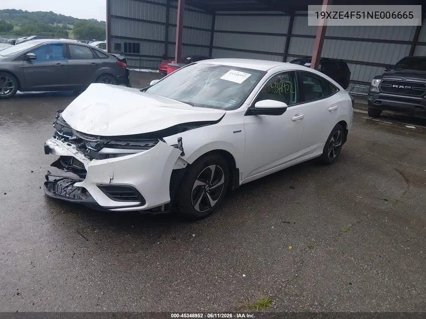 2022 Honda Insight Ex VIN: 19XZE4F51NE006665 Lot: 45348952