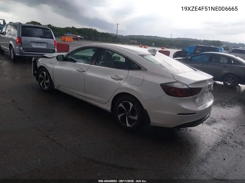 2022 Honda Insight Ex VIN: 19XZE4F51NE006665 Lot: 45348952