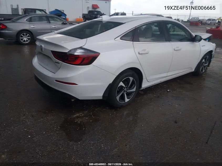 2022 Honda Insight Ex VIN: 19XZE4F51NE006665 Lot: 45348952