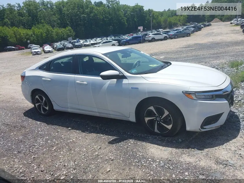 2022 Honda Insight Ex VIN: 19XZE4F53NE004416 Lot: 45532102