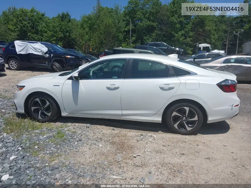 2022 Honda Insight Ex VIN: 19XZE4F53NE004416 Lot: 45532102