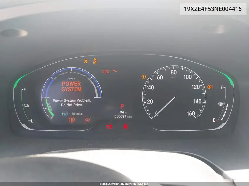 2022 Honda Insight Ex VIN: 19XZE4F53NE004416 Lot: 45532102